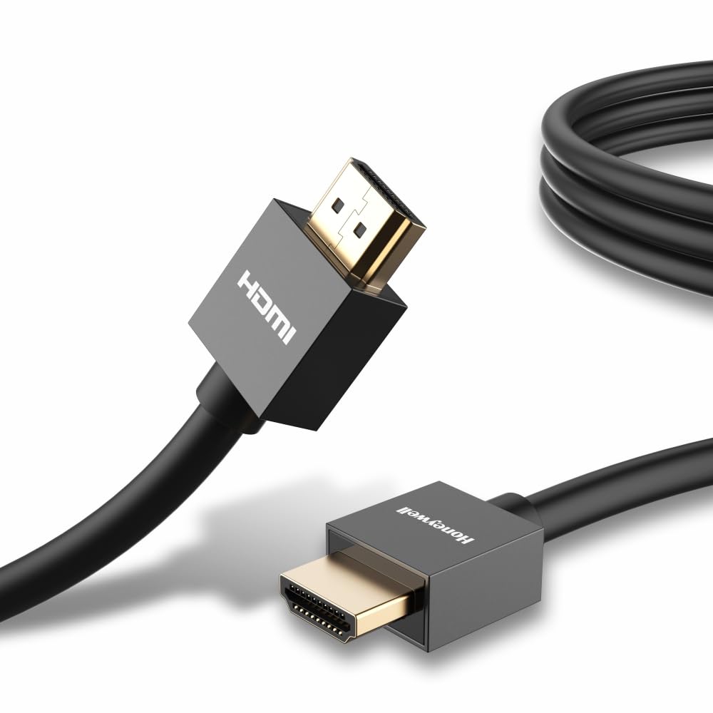 honeywell hdmi cable v2.0 with ethernet, 3d/4k@60hz ultra hd resolution, 1 mtr, 18 gbps transmission speed, high-speed, compatible with all hdmi devices laptop desktop tv set-top box gaming console