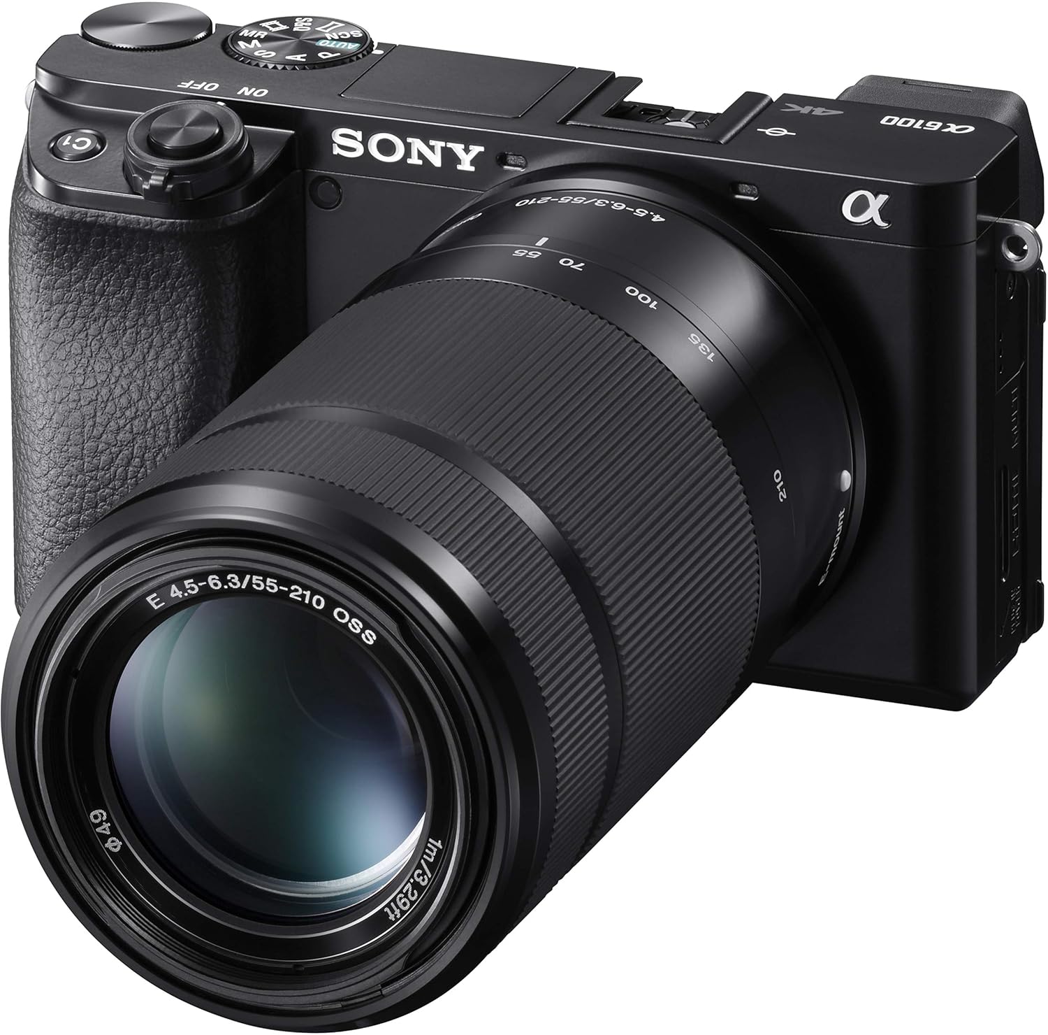 sony alpha ilce-6100y 24.2 mp mirrorless digital slr camera with 16-50 mm & 55-210 mm zoom lenses, aps-c sensor, fast auto focus,real-time eye af,real-time tracking, vlogging & content creation -black