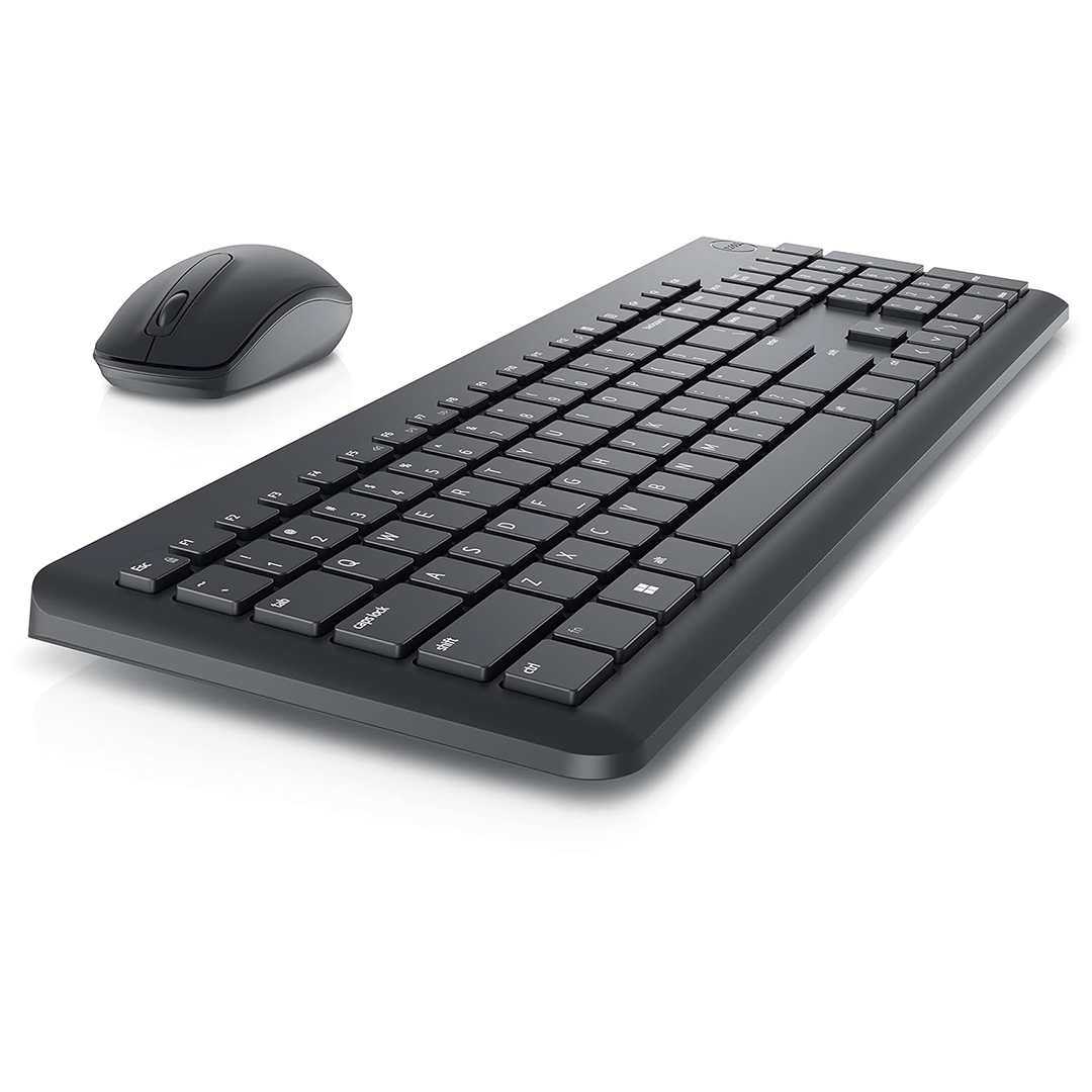 dell km3322w wireless usb keyboard and mouse combo, anti-fade & spill-resistant keys, up to 36 month battery life, 3y advance exchange warranty - black