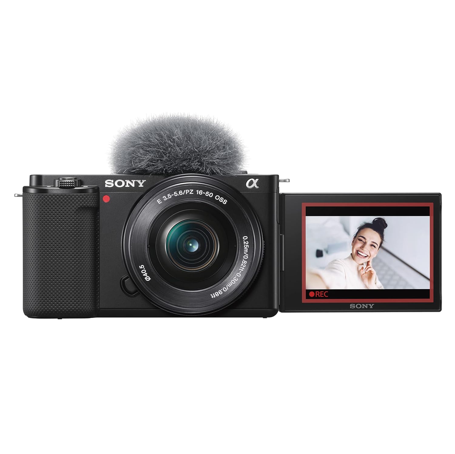 sony alpha zv-e10l 24.2 mega pixel interchangeable-lens mirrorless vlog camera with 16-50 mm lens, made for creators | aps-c sensor | advanced autofocus | clear audio & 4k movie recording - black