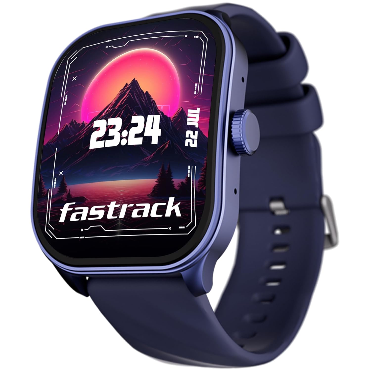 fastrack optimus pro with 1.43" amoled display & aod(466x466),functional crown,bt calling smartwatch (green strap, free size)