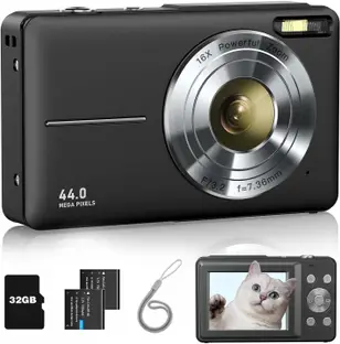 total digital camera, 4k ultra hd cameras for photography sports and action camera  (black, 44 mp)